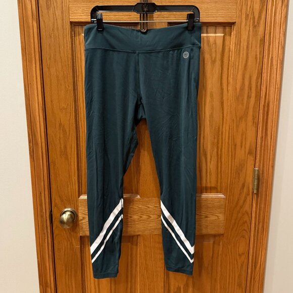 Tory Sport Pants - Tory Sport Tonal Seamless Chevron Leggings, Conifer Green, XL